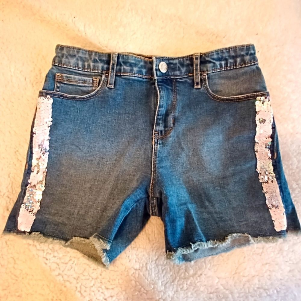 Gap stretch midi shorts with sequin girl size 14